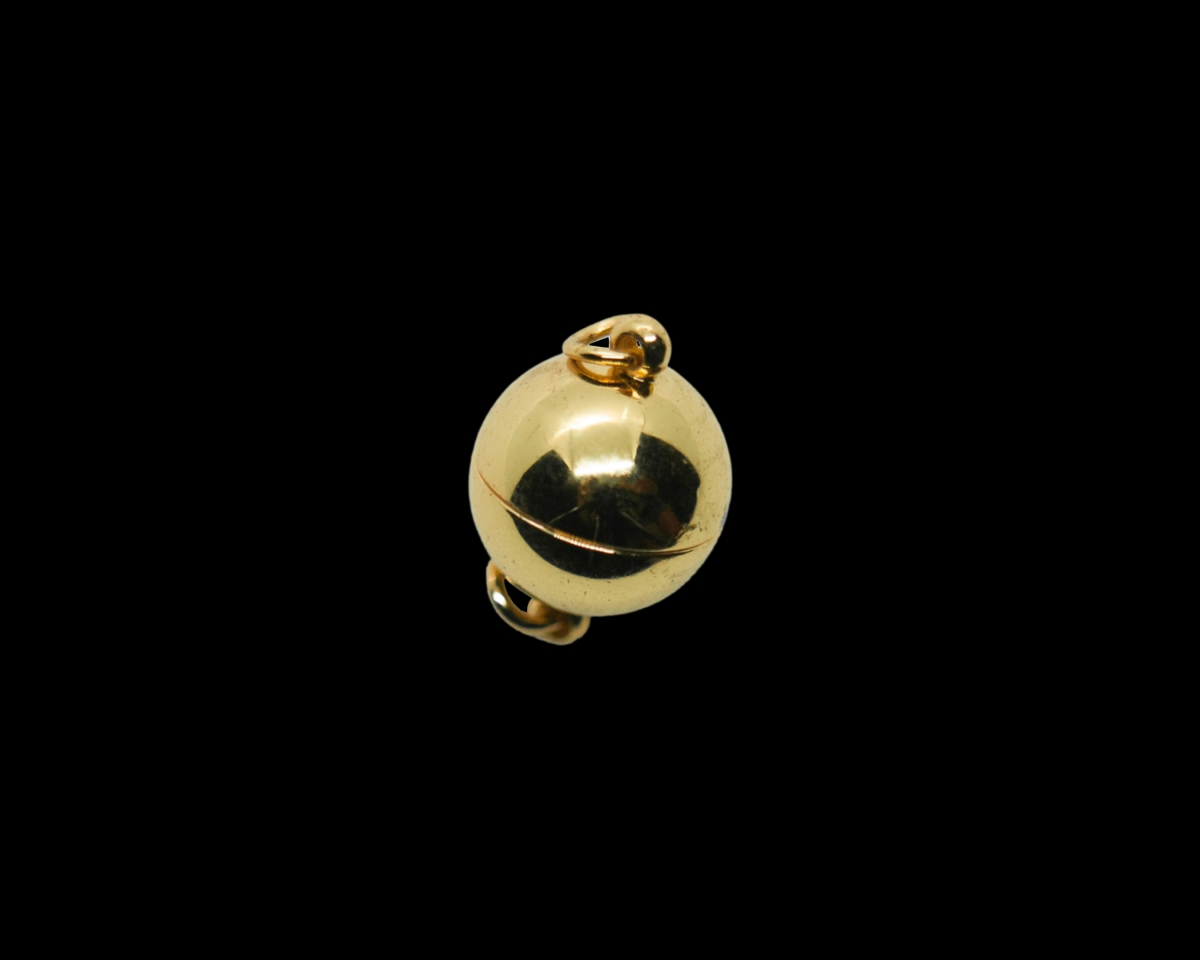 Замочек магнитный шарик; цвет золото, 10мм