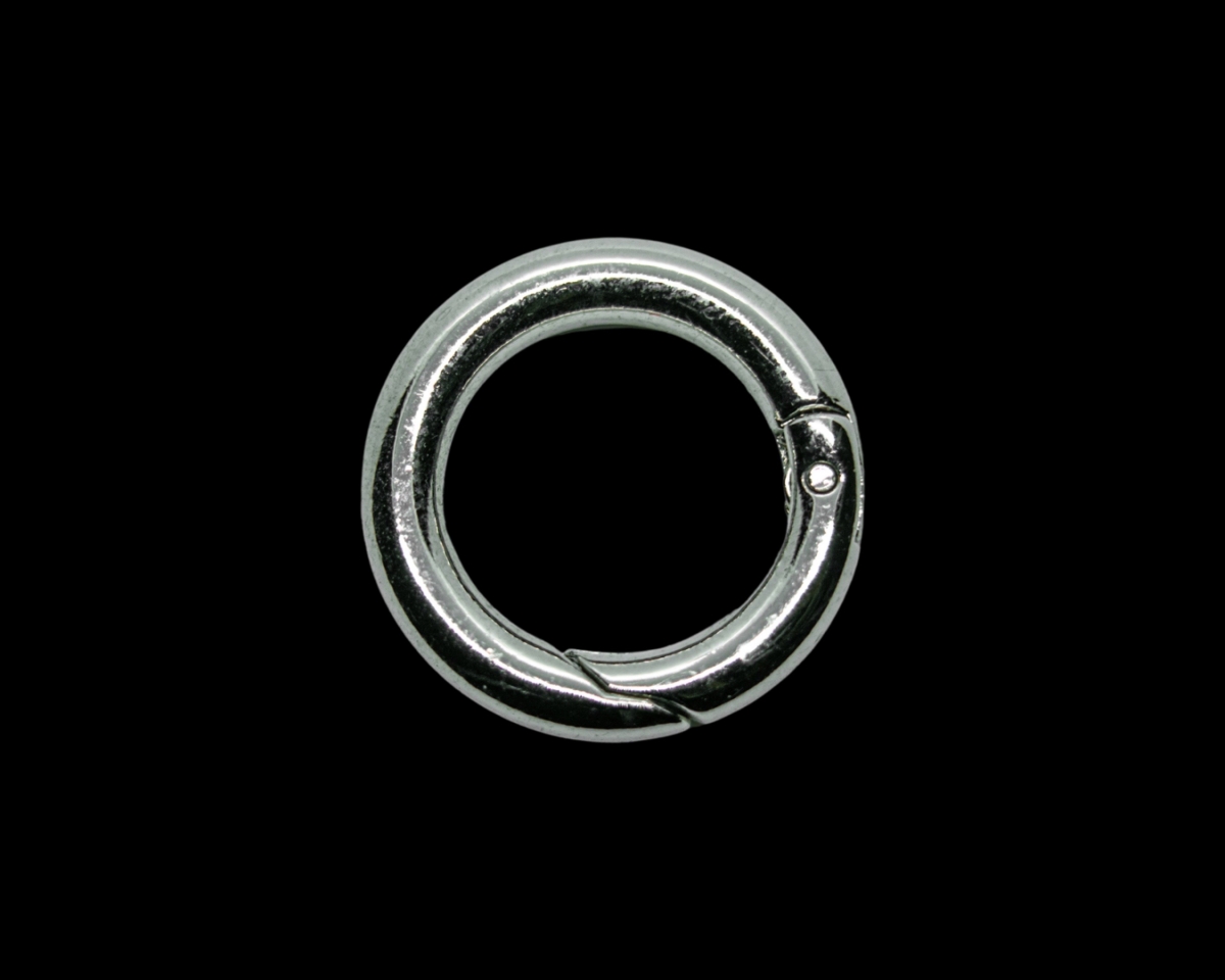 Карабин-бейл кольцо; цвет серебро, 22мм
