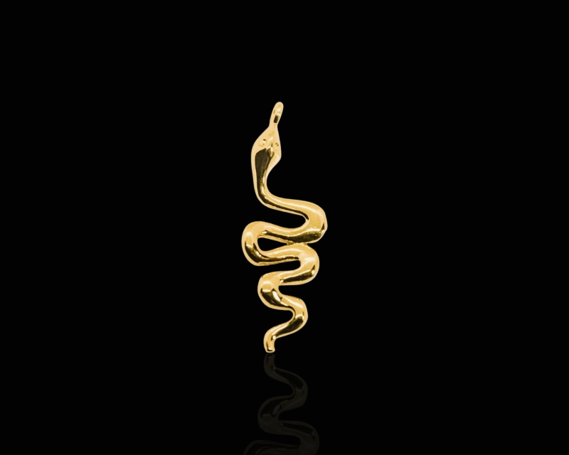 Подвеска змея цвет золото 28мм
