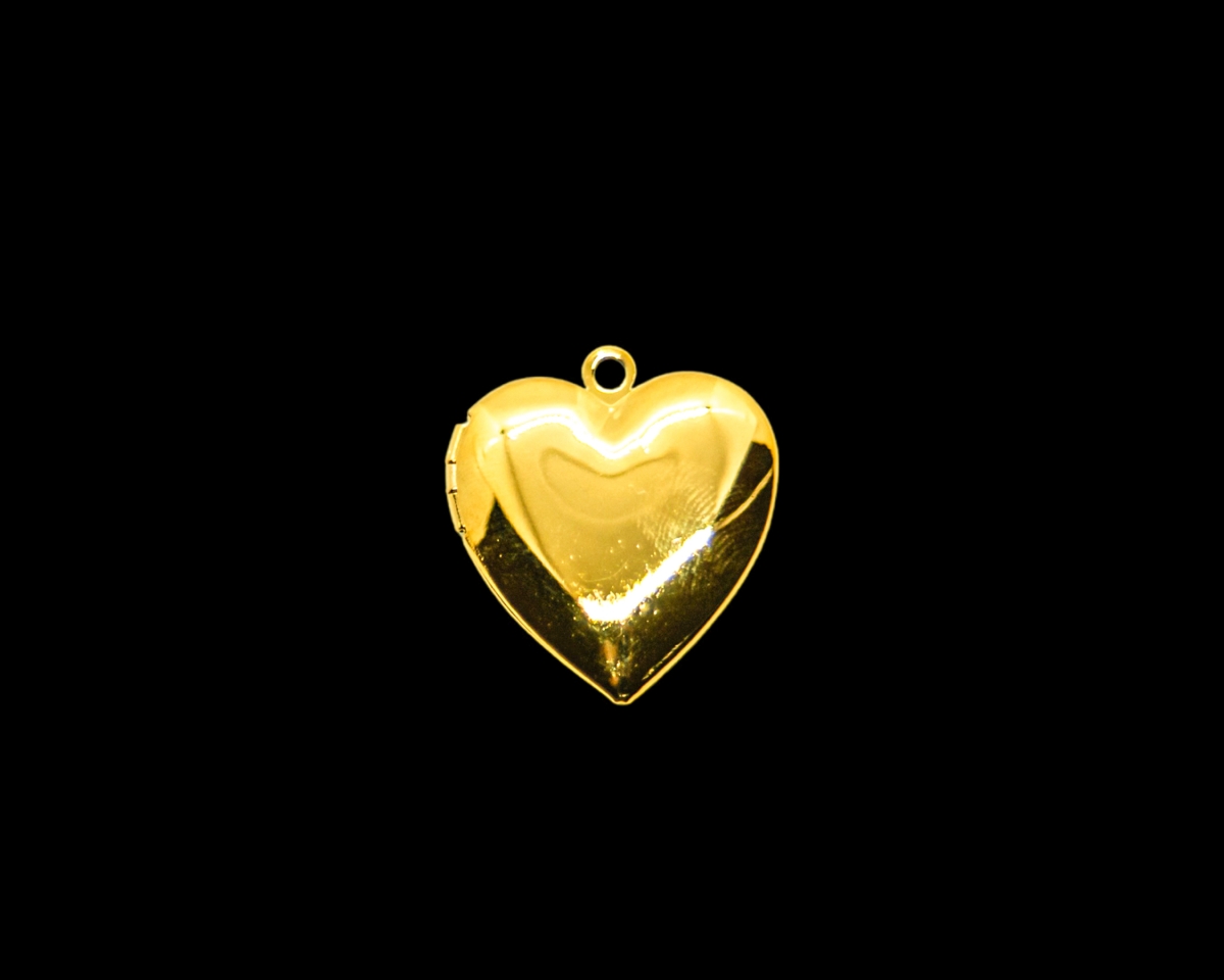 Кулон сердце для фото; цвет золото, 25*23мм