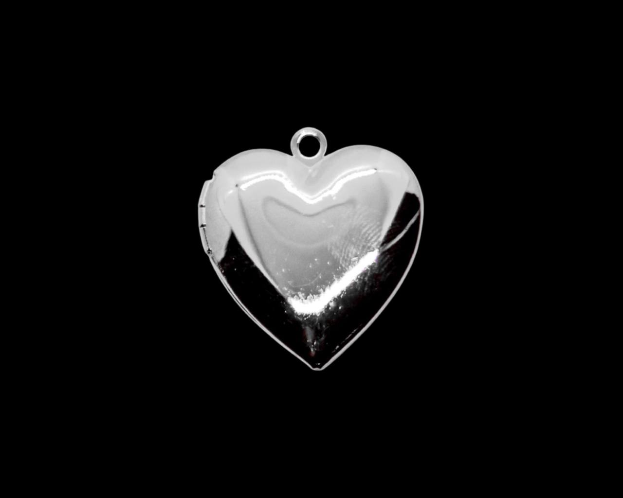 Кулон сердце для фото; цвет серебро, 25*23мм