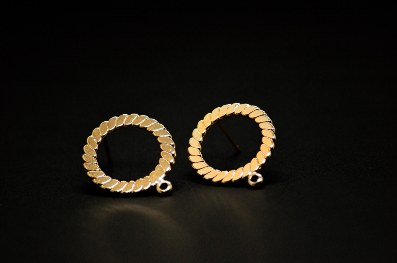 Швензы плетеное кольцо цвет золото 27мм
